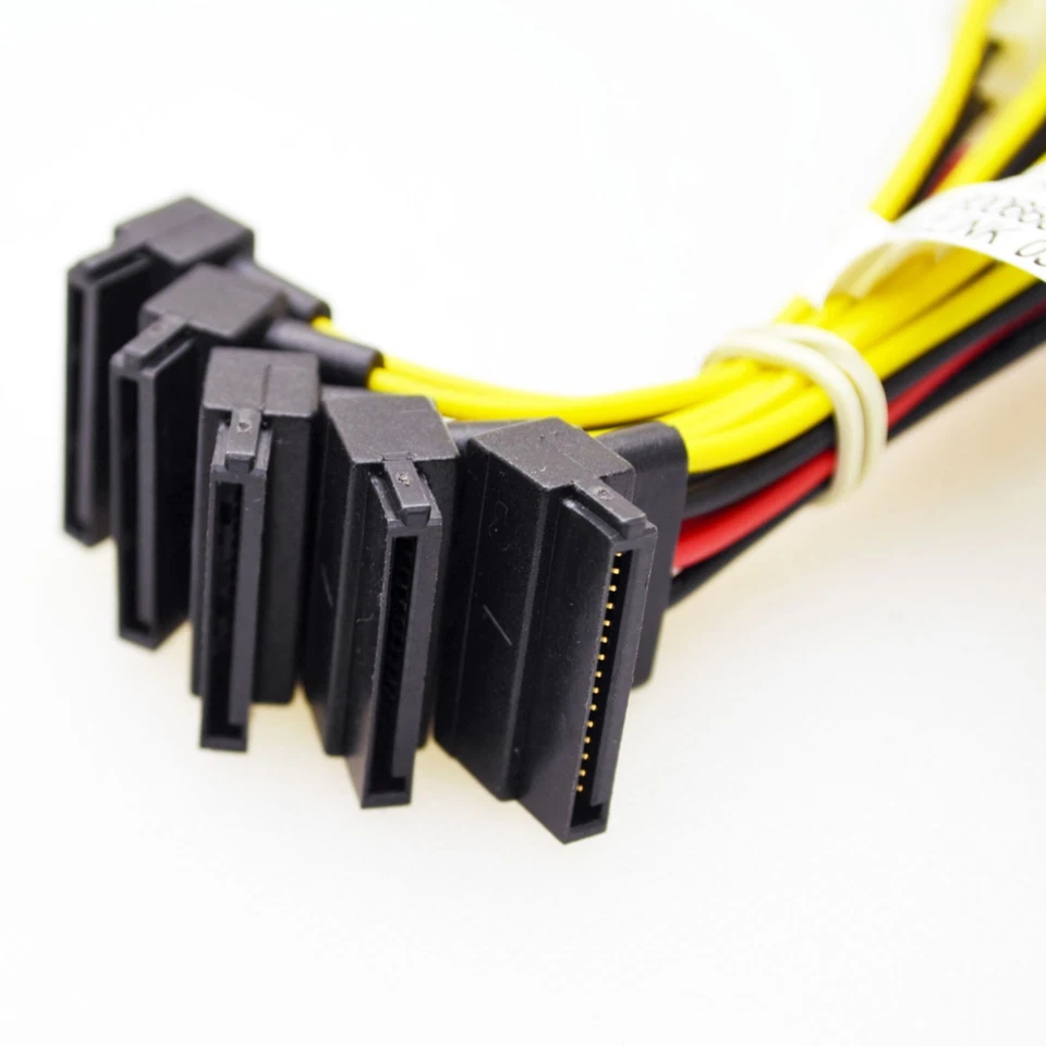 IDE/Molex 4-Pin Male to SATA 15-Pin Female Power Adapter Cable (10-Pack) - Image 2 of 4
