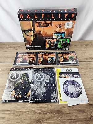 Half-Life Adrenaline Pack (PC, 1999) 3-disc set w/ Original Big Box And Manuals+