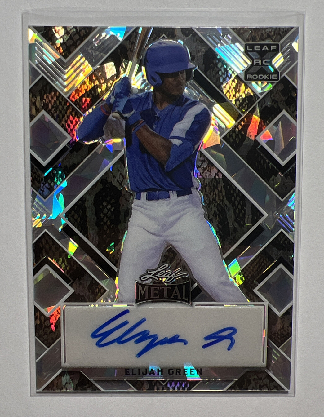 Elijah Green 2022 Leaf Metal BA-EG1 SNAKESKIN PRISMATIC AUTO 2/3