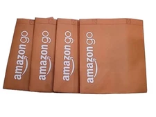 Lot Of 4 Amazon Go Shopping Tote Bag Orange ECO-Friendly