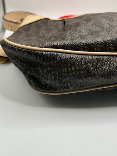 Michael Kors Brown & Tan Signature Small Shoulder Bag Handbag, Style AP1211 - Picture 11 of 20