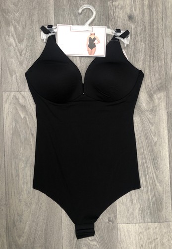 BNWT Bye Bra Sculpting Bodysuit Black Medium Body Smooth Wirefree High Control - Bild 5 von 9