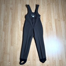 Vintage Obermeyer Brown Stirrup Bib Snow Pants Women s Size 16R Black 80s