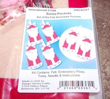 Design Works Felt Jewel SANTA SILVERWARE Gift Pockets Makes 6