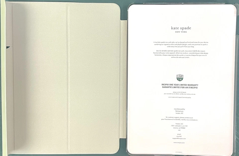 Capa folio magnética para iPad KATE SPADE dourada glitter azevinho 10,2" - Imagem 3 de 3