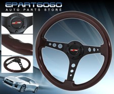 345mm Dark Wood Grain Black 6-bolt Hole Steering Wheel Jdm Vip Godsnow Button 345mm Dark Wood Grain Black 6-bolt Hole Steering Wheel Jdm Vip Godsnow Button