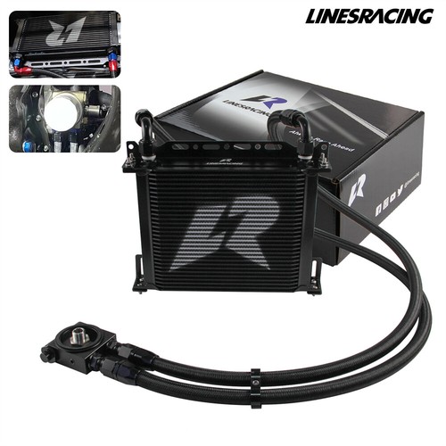 30 Row LR AN10 Oil Cooler Kit+73 Degree Thermostat Sandwich Plate kit Black - Picture 7 of 11