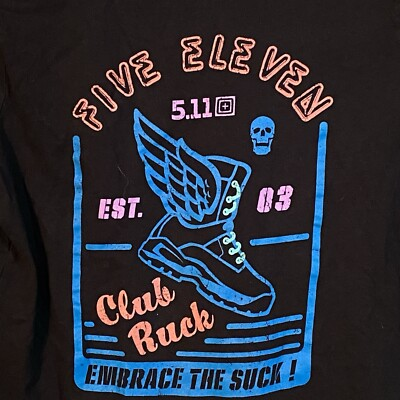 #ad 5.11 Tactical Black Club Ruck Embrace the Suck Boots Skull Black Graphic SZ Med $15.88