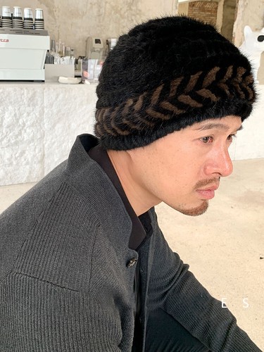 Men's Real Mink Fur Hat Beanie Cap Headwear Casual Travel Ski Winter Warm - Picture 10 of 11