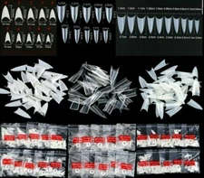 500Pc Stiletto Half Cover Fake False Nail Tips Regular salon Pointed Artificial 