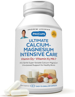 ANDREW LESSMAN Ultimate Calcium-Magnesium | D3 & K2 MK7 | Bone Health | 60 Caps