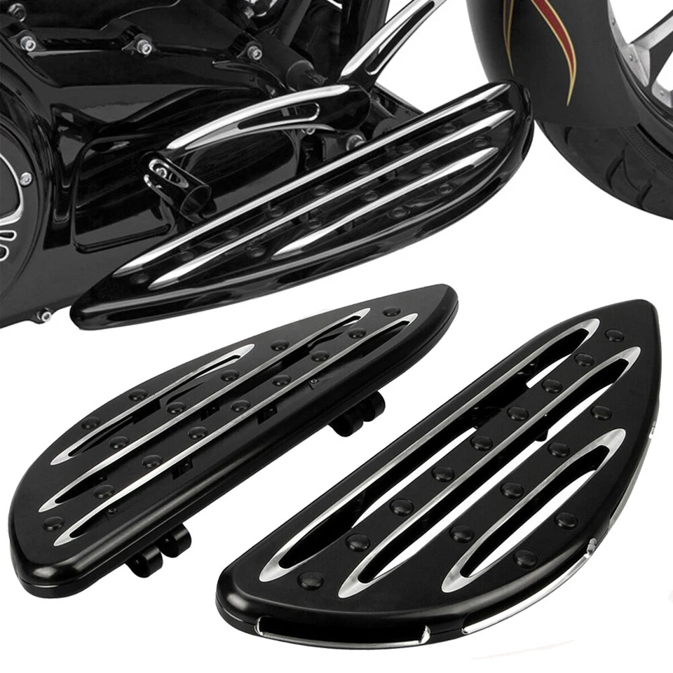 CNC Driver Stretched Floorboards Foot Boards For Harley Electra Glide Dyna FLH - Image 2 of 4