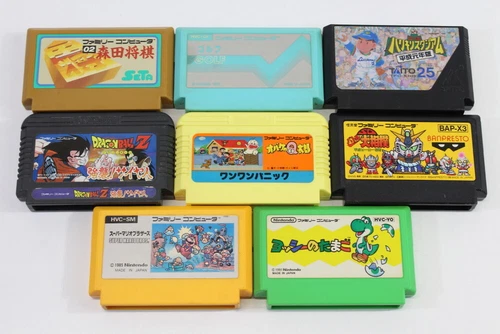 Lot 8 Nintendo Famicom Games FC Japan Super Mario Bros Dragon Ball Z Yoshi's Egg