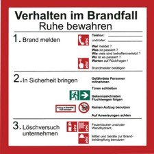 Hinweisschild - Verhalten im Brandfall - 200 x 200 mm - Brandschutzzeichen 