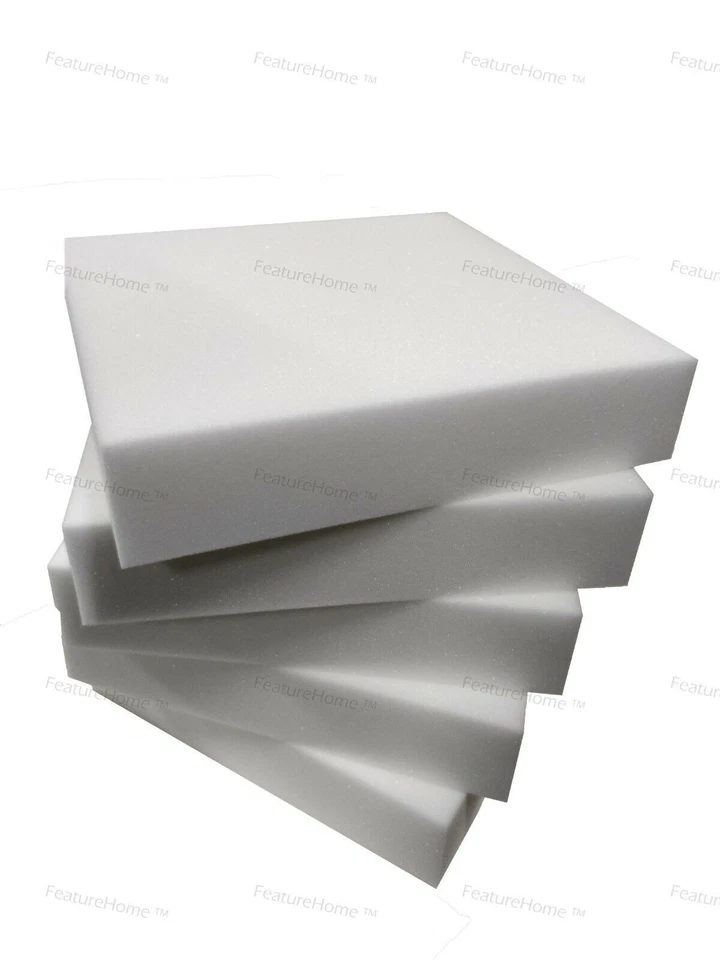 High Density Upholstery Foam Cut to Size – White Cushion Pad Sample 6"x3"x0.5" - Image 4 of 4
