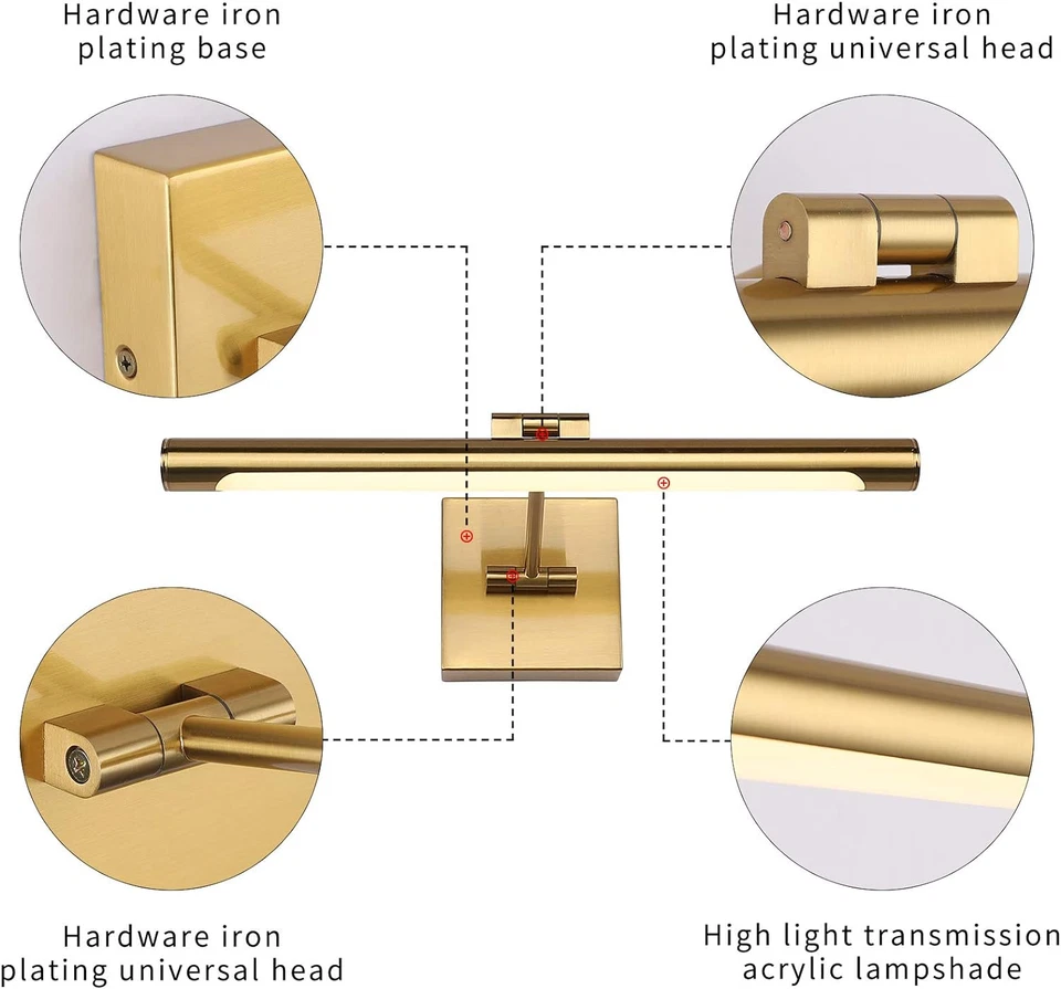 Lámparas de pared LED de 16,54 pulgadas, obras de arte de metal modernas con Si Foto 4 de 4