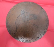 Antique signed Cuff April 23 1906,/wood  pantry box with horse, Rare