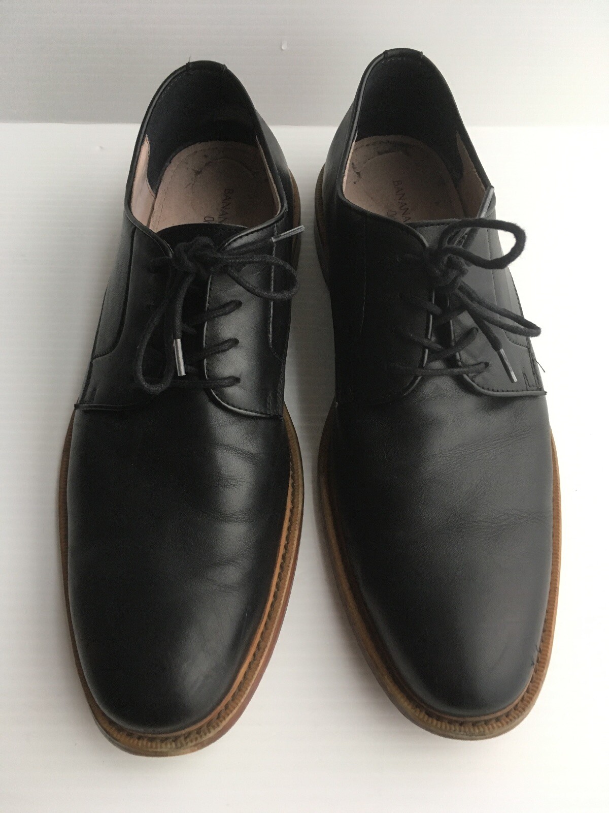 Banana Republic Men's Ortholite Black leather lace up Dress Shoes 11M