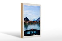 Holzschild Reise 20X30 Cm Iseltwald See Schnee Gebirge Urlaub Schild Wooden Sign