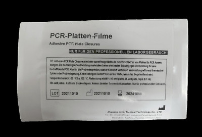 100 pcs. PCR-Platten Sealing Film transparent, Universal Fit, DNase/RNase free