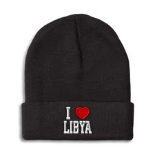 Beanies for Men I Love Libya I Love Winter Hats for Women Acrylic Skull Cap