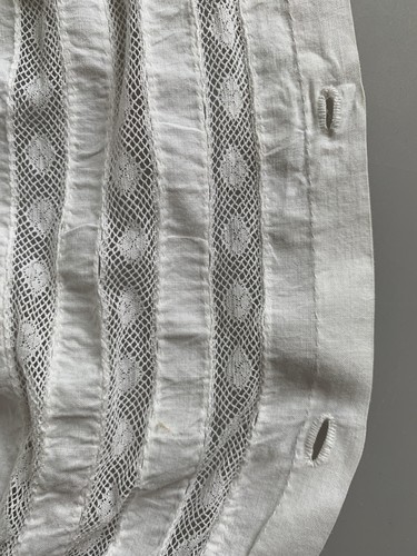 Antico copricorsetto edoardiano vittoriano 1890 1900 1910 pizzo cotone bianco - Foto 15 di 24