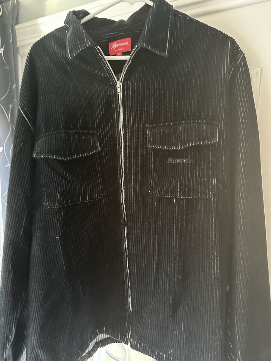 Supreme 2-tone Corduroy Zip Up Shirt Men's Size XL in Black Supreme 2-tone Corduroy Zip Up Shirt Men's Size XL in Black