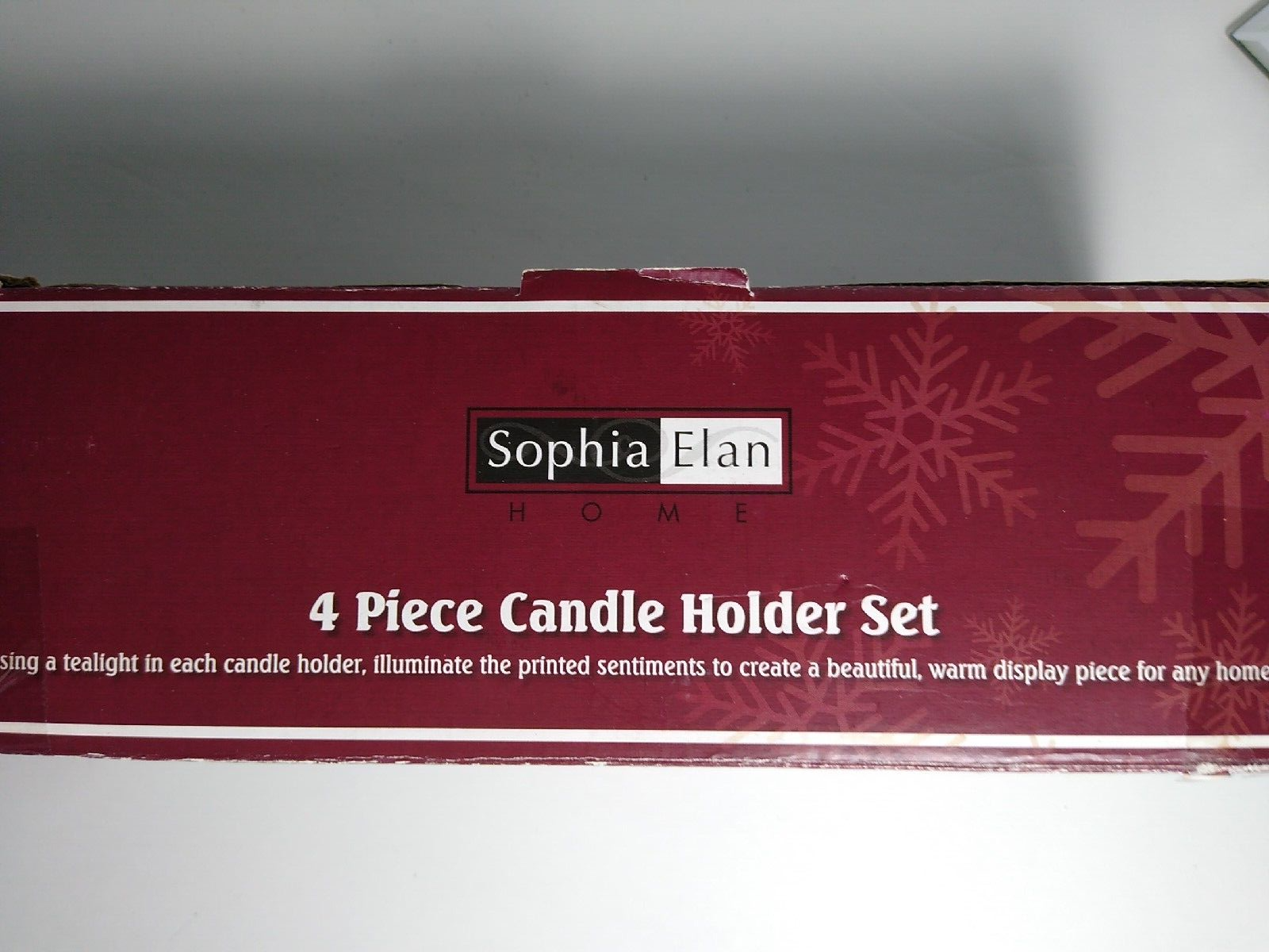 Sophia Elan Home Sweet Home 4pc Candle Holder Set Frosted Glass with