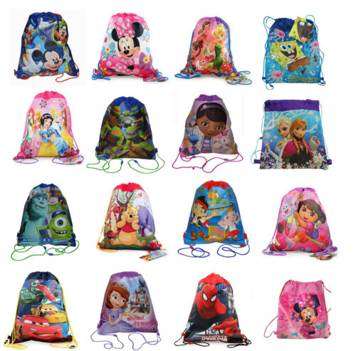 6 ASST DISNEY MARVEL enfants fronde cordon de serrage sac à dos fête de Pâques sac de faveur - Photo 1 sur 17