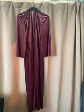 Maxi abito lungo donna estivo casual manica lunga scollo V tuta marrone seta morbida