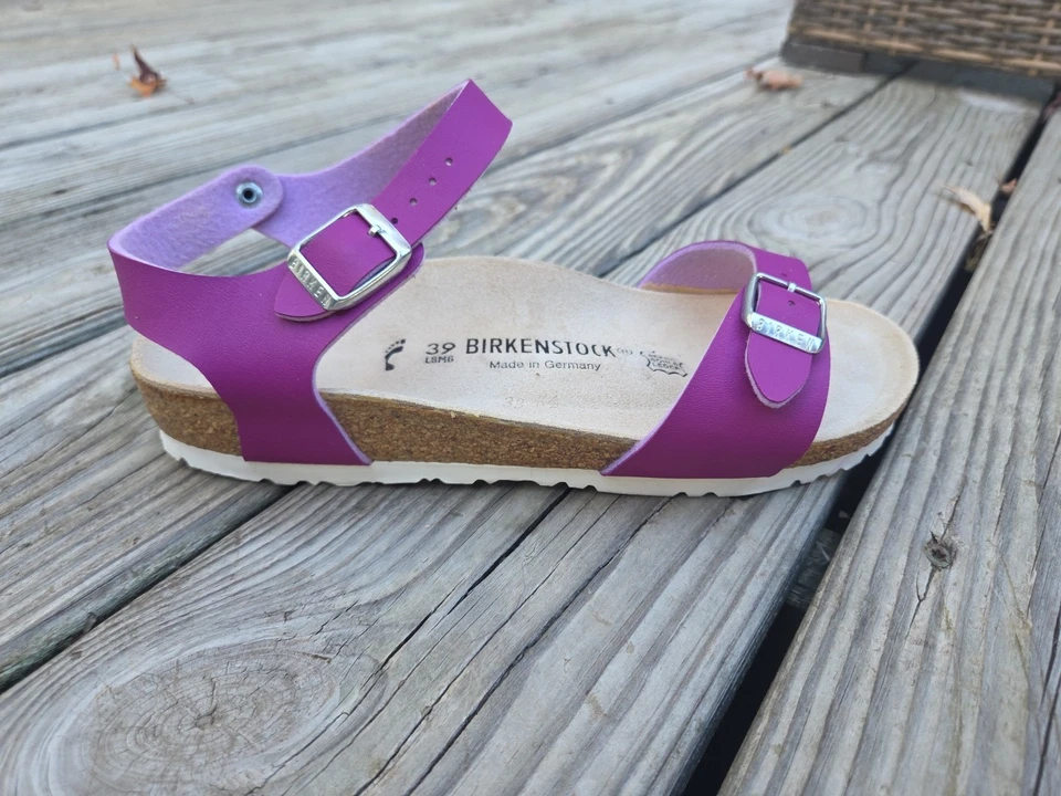 Sandalias Birkenstock Rio con correa al tobillo para mujer talla 39 EE. UU. 8 rosa Foto 3 de 4