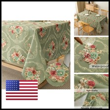 Qahing Olive Green 60x120 Inches Waterproof Rectangle Tablecloth