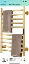 Gold Heated Towel Warmer Radiator Bathroom Accessories Wall Mounted Hardwired