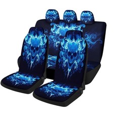 Skull Pattern Car Seat Covers Trendy Universal Car Seat Protector Full Set ...