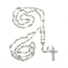 Wedding Lasso Silver Pearls Unity Cord Lazo de Boda Laso Matrimonial Rosary Gift