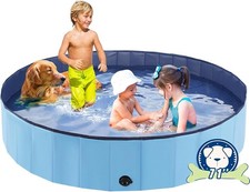 Foldable Dog Pool, Portable Pet Bath Tub and Kiddie Swimming Pool,