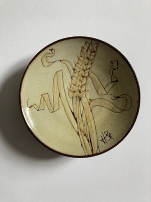 Vintage Chelsea Studio Keramik Pin Schale Weizenblatt Design signiert 