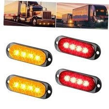 4Pcs 3.4 inch Red/Amber LED Clearance Side Marker Lights,Waterproof Amber/Red