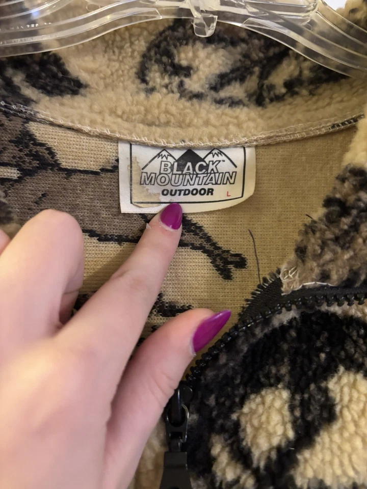 Vellón para correr caballos Black Mountain para hombre años 90 beige talla grande Foto 2 de 4