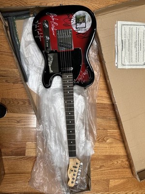 Led Zeppelin Band Signed Rustic Telecaster Styled Electric Guitar Autographed In