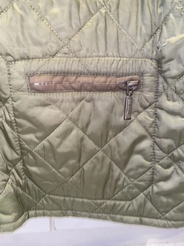 Barbour Dept B Lock Quilt Quilted Jacket Green with Corduroy Collar Men’s Large image 12