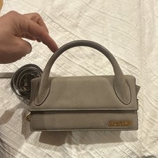 Jacquemus Women s Mini Top Handle Bag Gray Detachable Strap Magnetic Gold