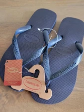 HAVAIANAS CORE Unisex Women's 11 / 12 Mens 9 / 10 NAVY BLUE FLIP FLOPS SANDALS