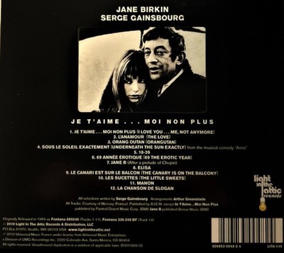 Jane Birkin/Serge Gainsbourg - Je T'aimeMoi Non Plus (CD, 2010