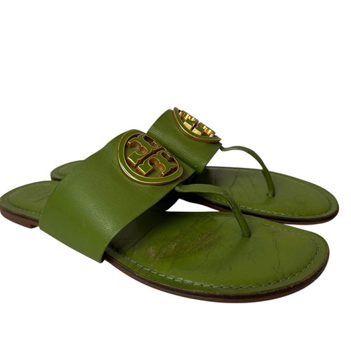 Tory Burch women’s thong sandals green leather size 10M - Picture 8 of 11