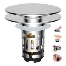 Upgraded 3 in 1 Bathroom Sink Drain Strainer, Universal Pop Up Sink Stopper w...