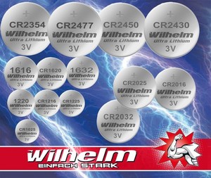 Wilhelm CR2032 CR2025 CR2016 CR2450 CR2430 CR2477 CR2354 CR1620 CR1220 CR1632