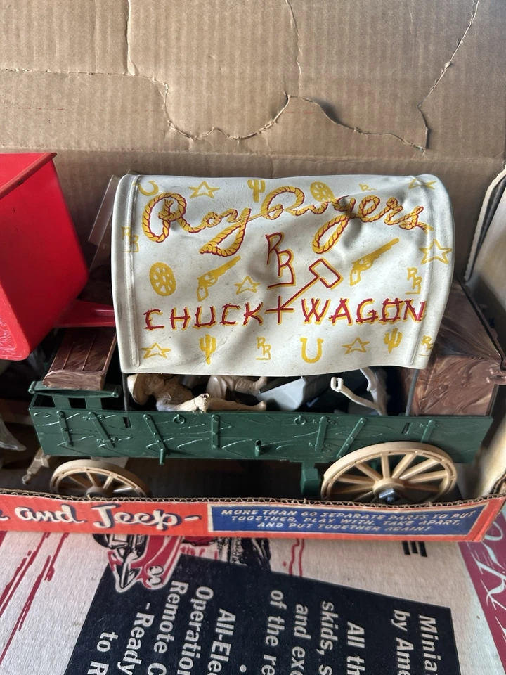 Juego de mandril Wagon y Jeep Ideal Roy Rogers Fix-It de colección de los años 50 con caja Foto 4 de 4