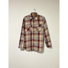 70s vintage 100 cotton flannel button down shirt size L tall 443866