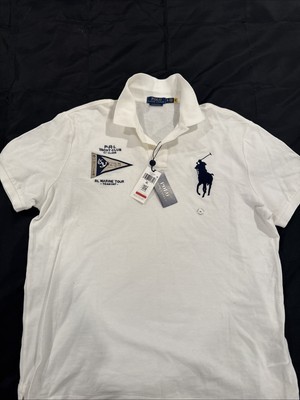 Ralph Lauren White Polo Shirt With Big Pony And Nautical Graphics